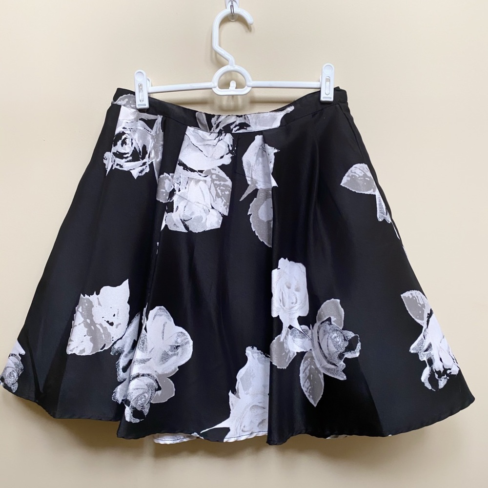 Sequin Hearts White Floral & Black Two Piece Dress